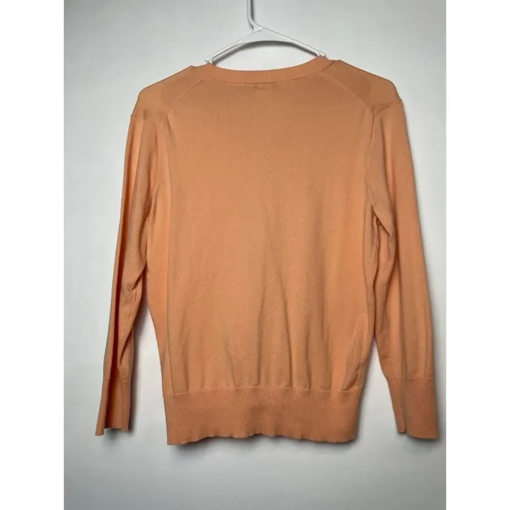 J Crew Cardigan Womens Size Medium Button Up Long Sleeve Sweater Peach Top